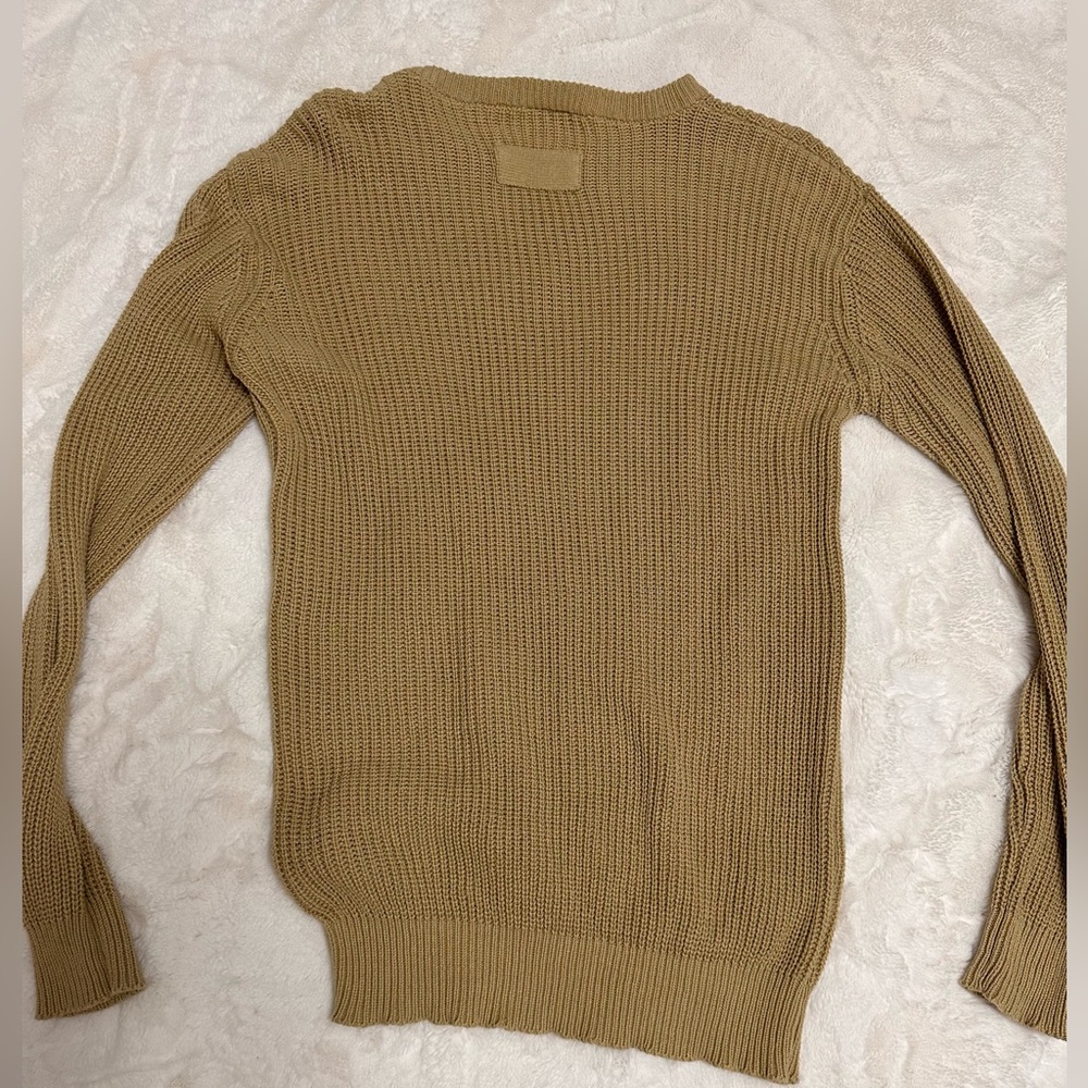 RPI tan knit sweater. Size small.